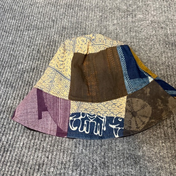 Handmade Patchwork Cotton Bucket Hat Multicolor Boho Boro Japanese Inspired OOAK main image 2
